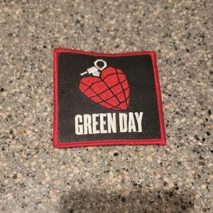 Green Day Band Patch with Red Heart Design
